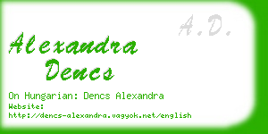 alexandra dencs business card